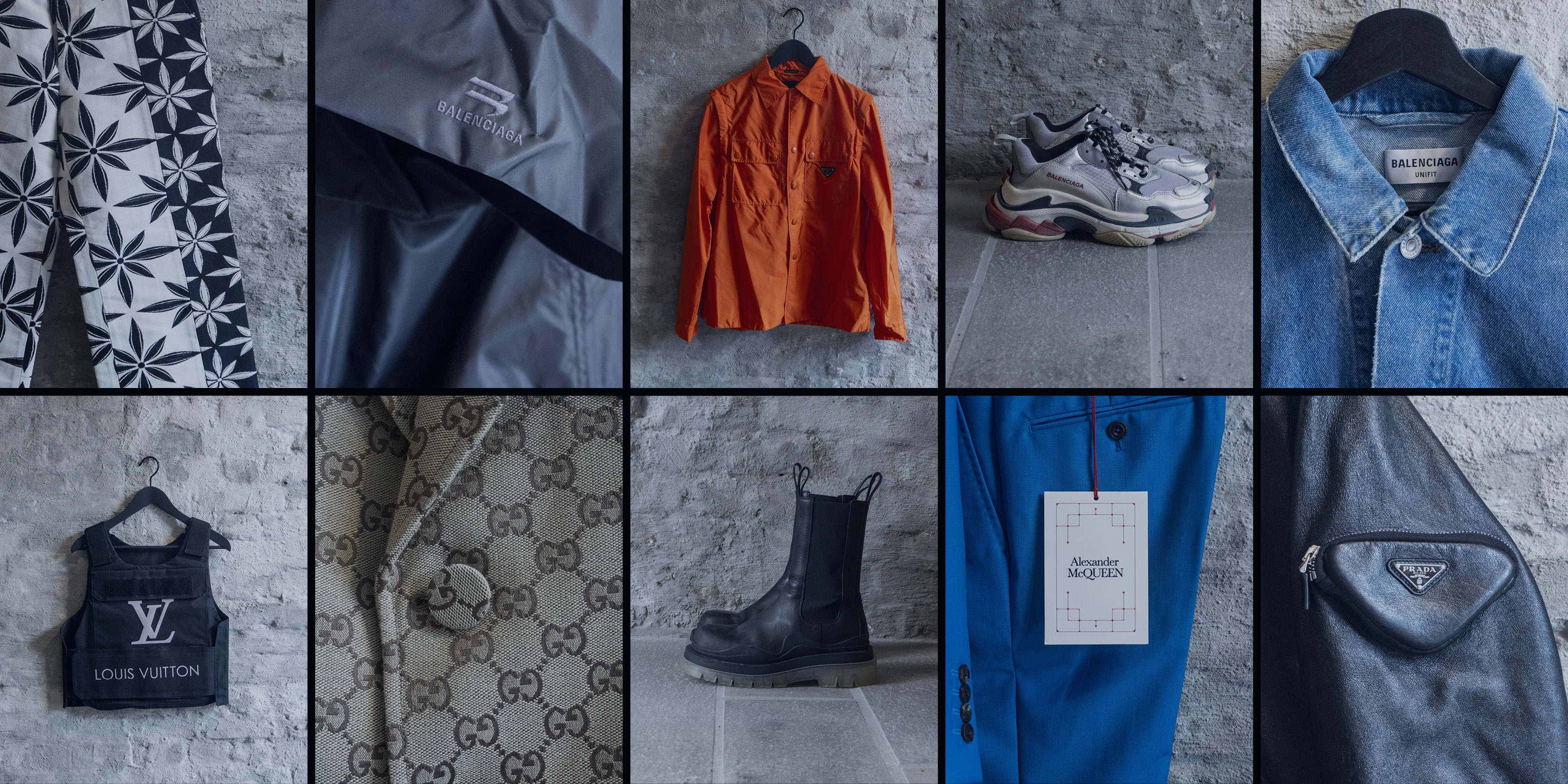 kollasj med plagg og sko